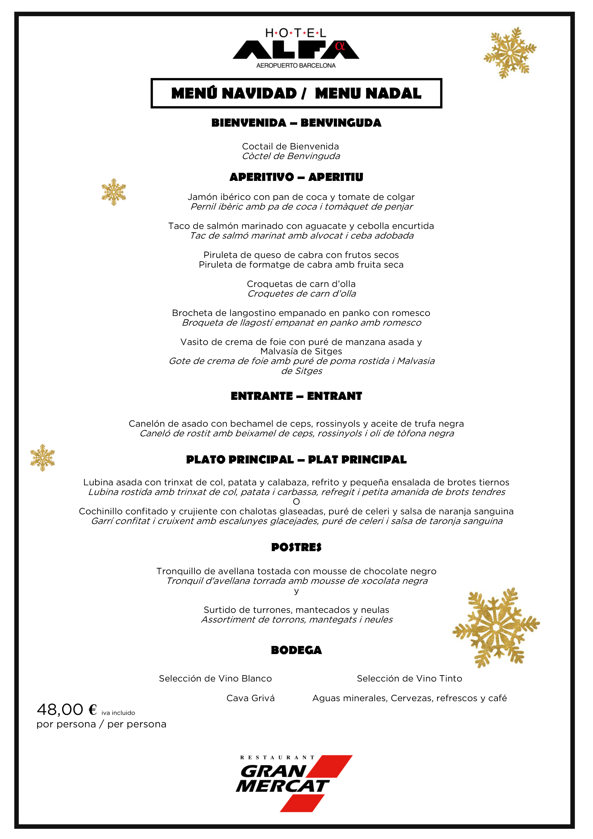 menu alfa celebracion 45eur