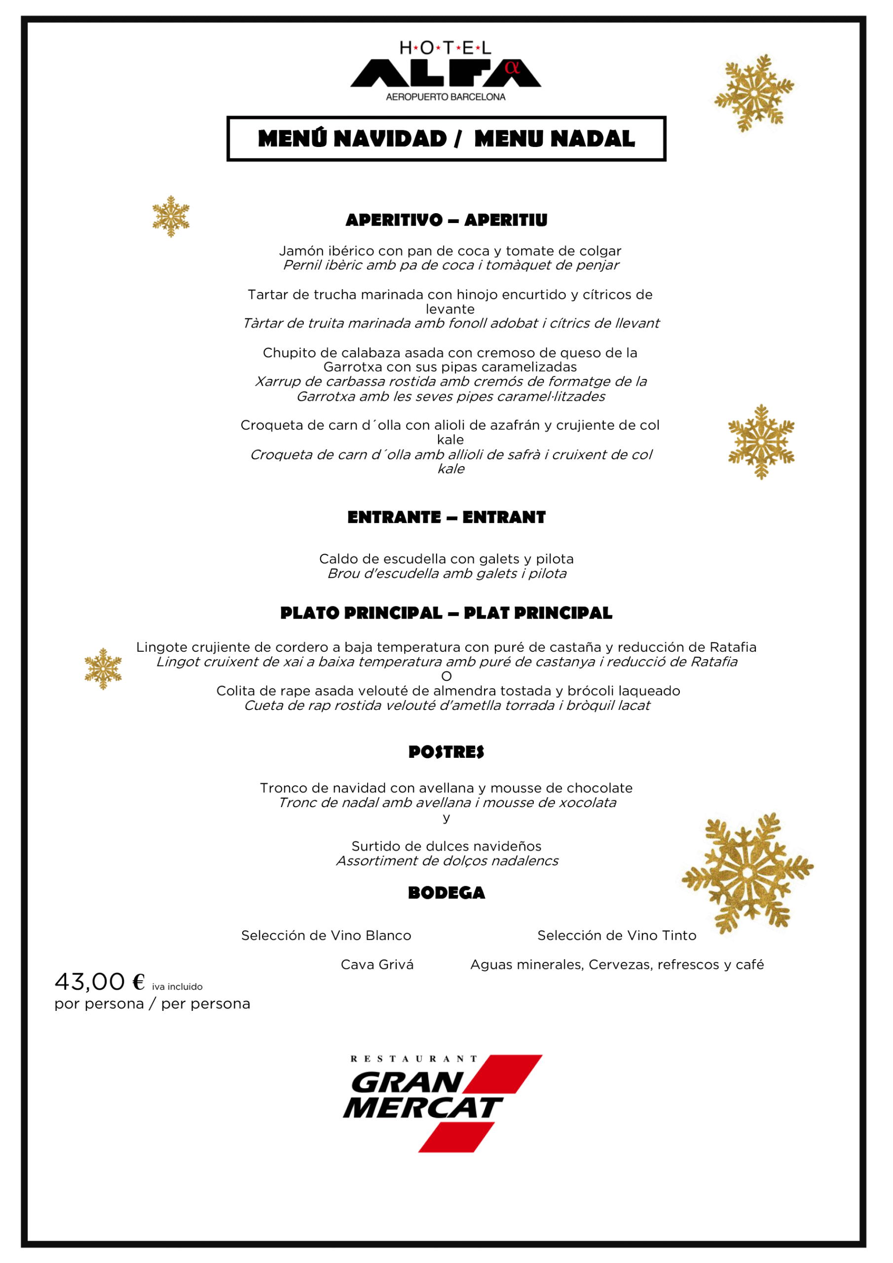 menu alfa celebracion 40eur