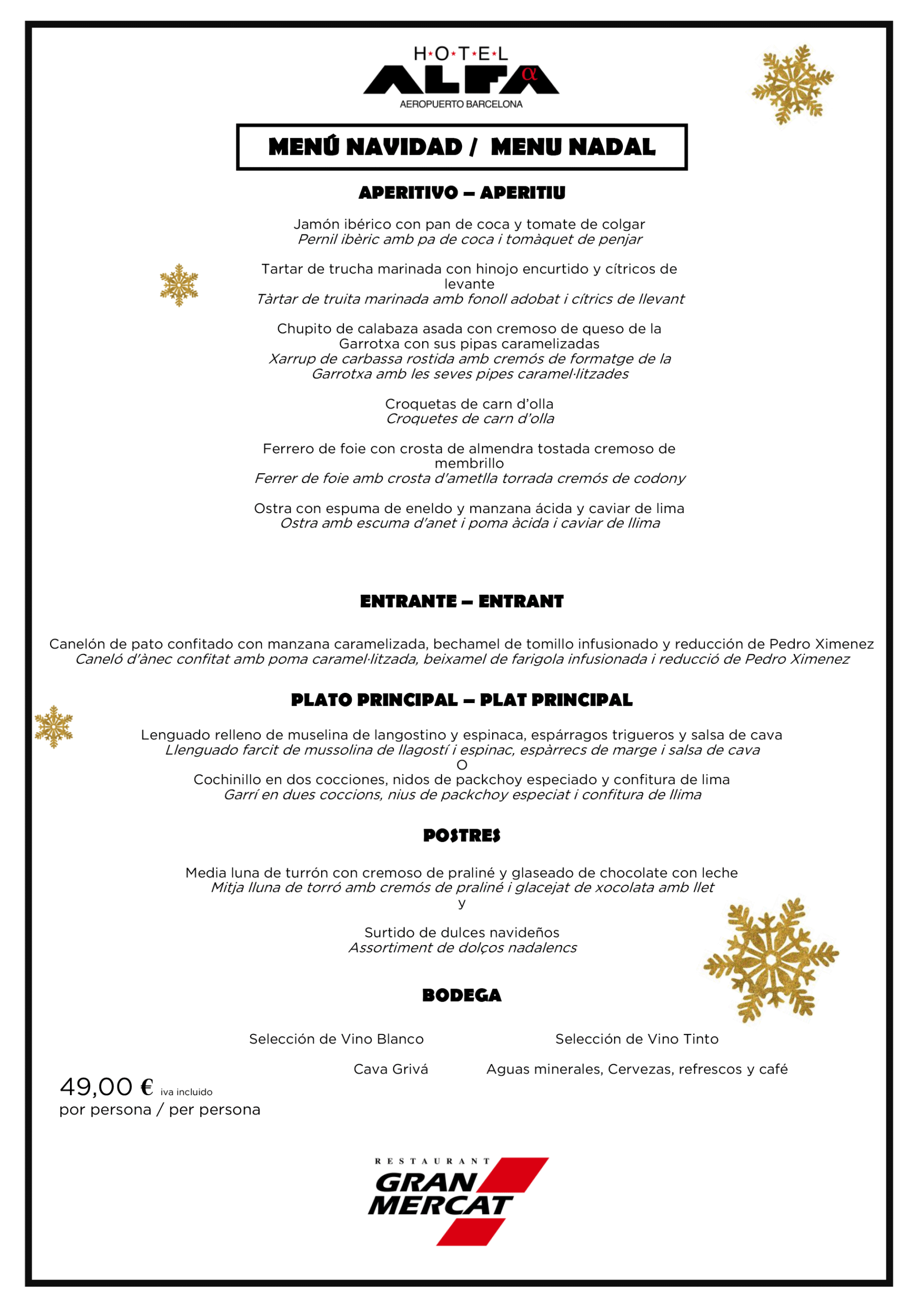 menu alfa celebracion 45eur