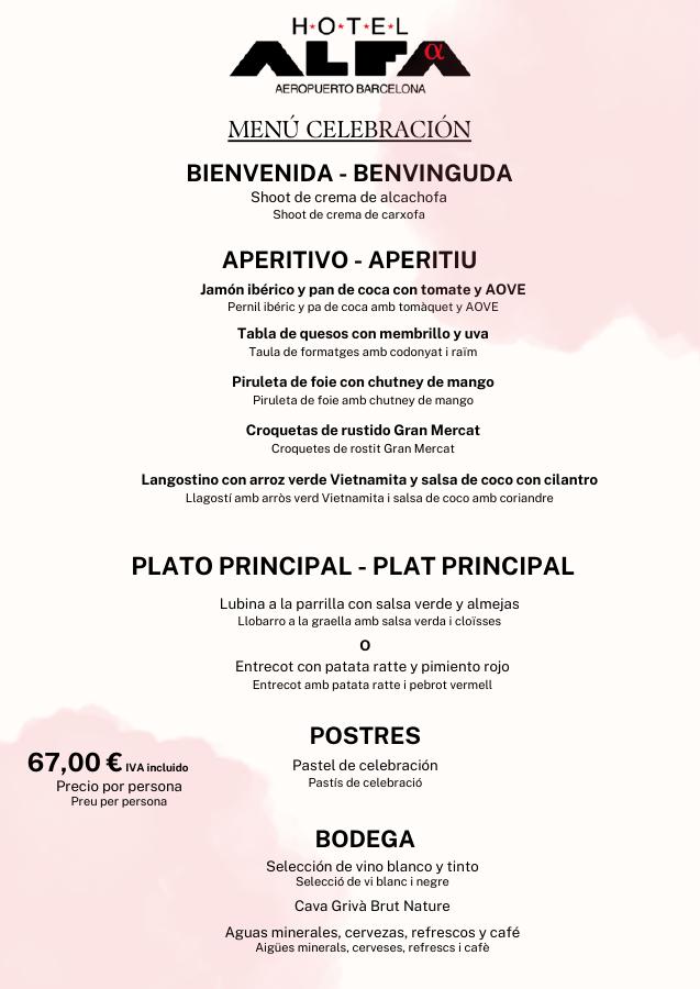 Menú celebración · 67 €