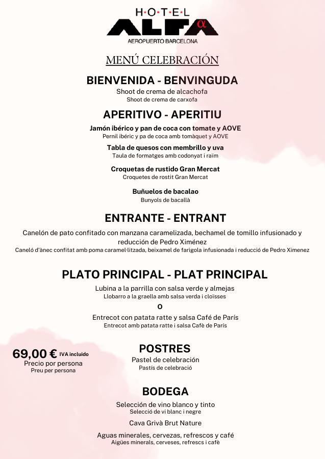 Menú celebración · 69 €