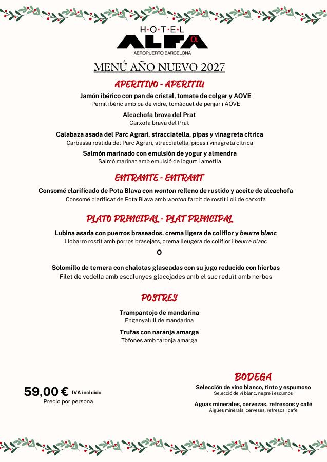 Menú Año Nuevo 2027 · 59 €