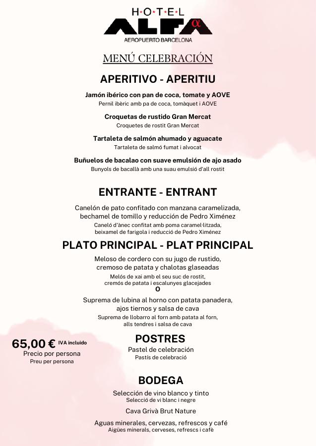 Menú celebración · 65 €