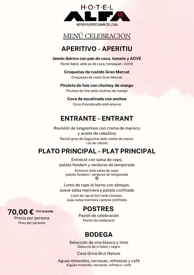 Menú celebración · 70 €