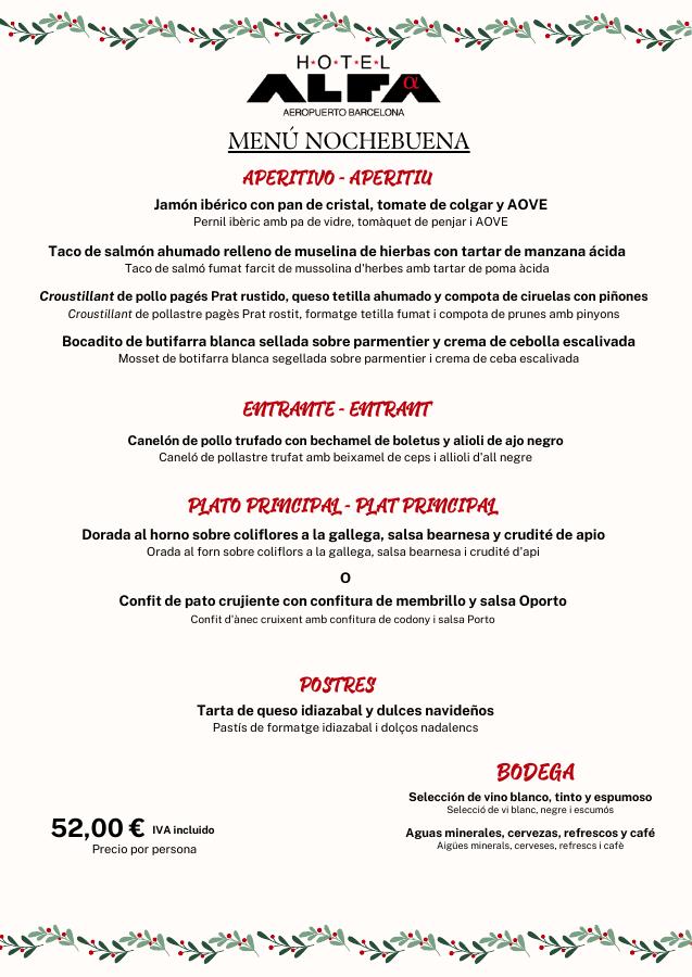 Menú Nochebuena · 52 €