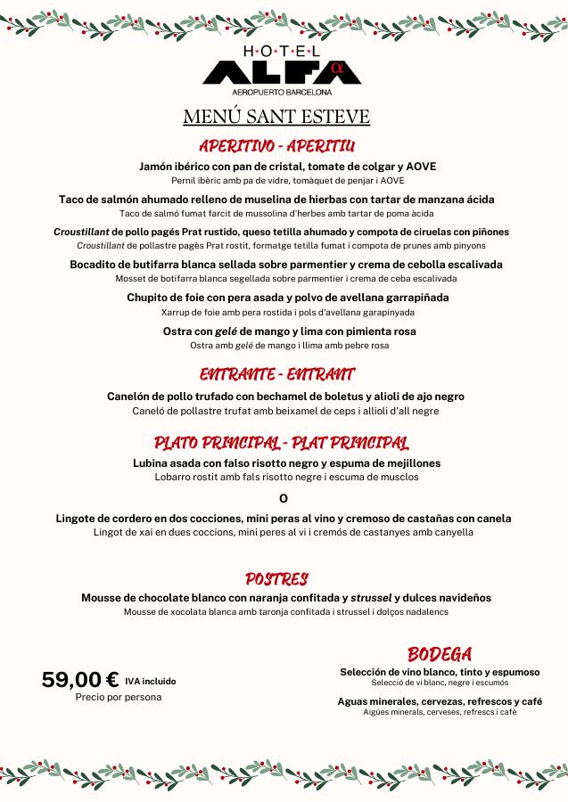 Menú Sant Esteve · 59 €